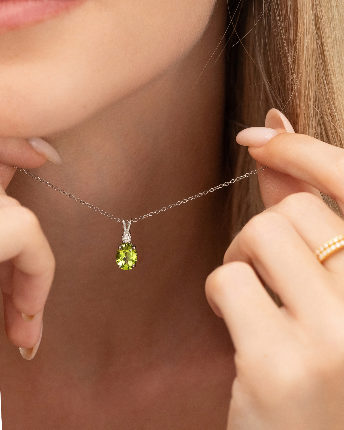 Peridot Pendant Necklace in Sterling Silver