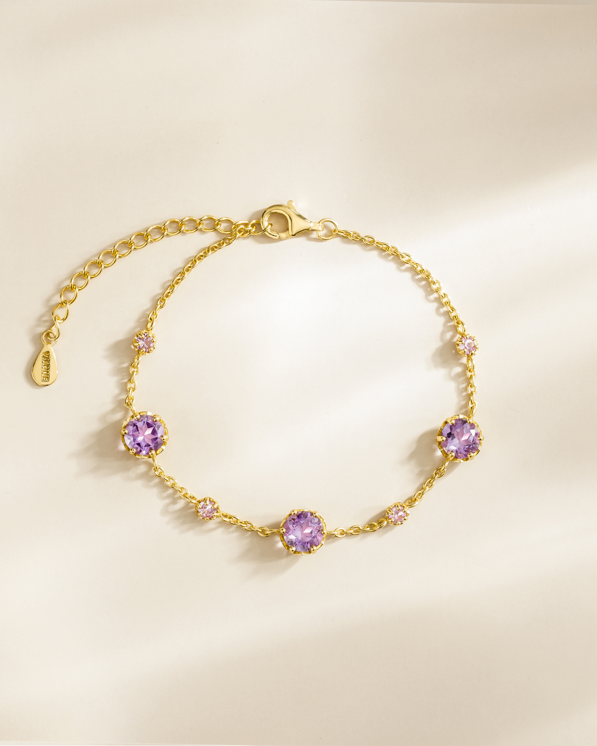 Pink Sapphire & Amethyst Jewellery Set in 18k Gold Vermeil