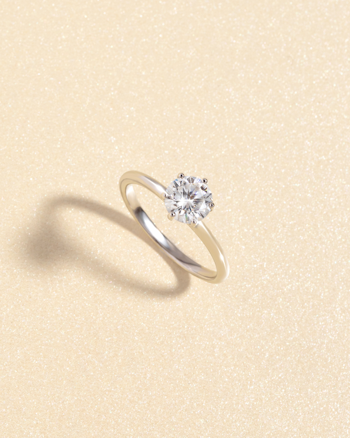 1 ct Round Solitaire Moissanite Engagement Ring in Sterling Silver