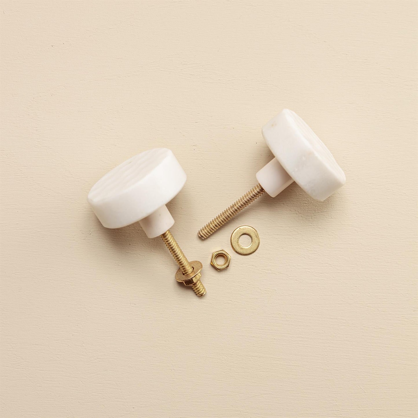 Navi White Stone Oval Drawer Knobs