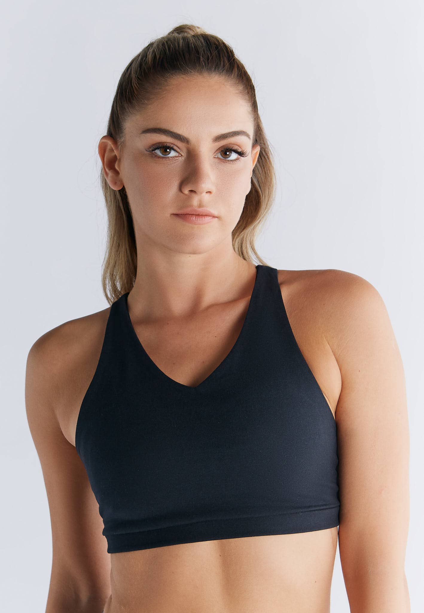 Organic Cotton & Recycled Elastane Padded V-neck Sports Bra