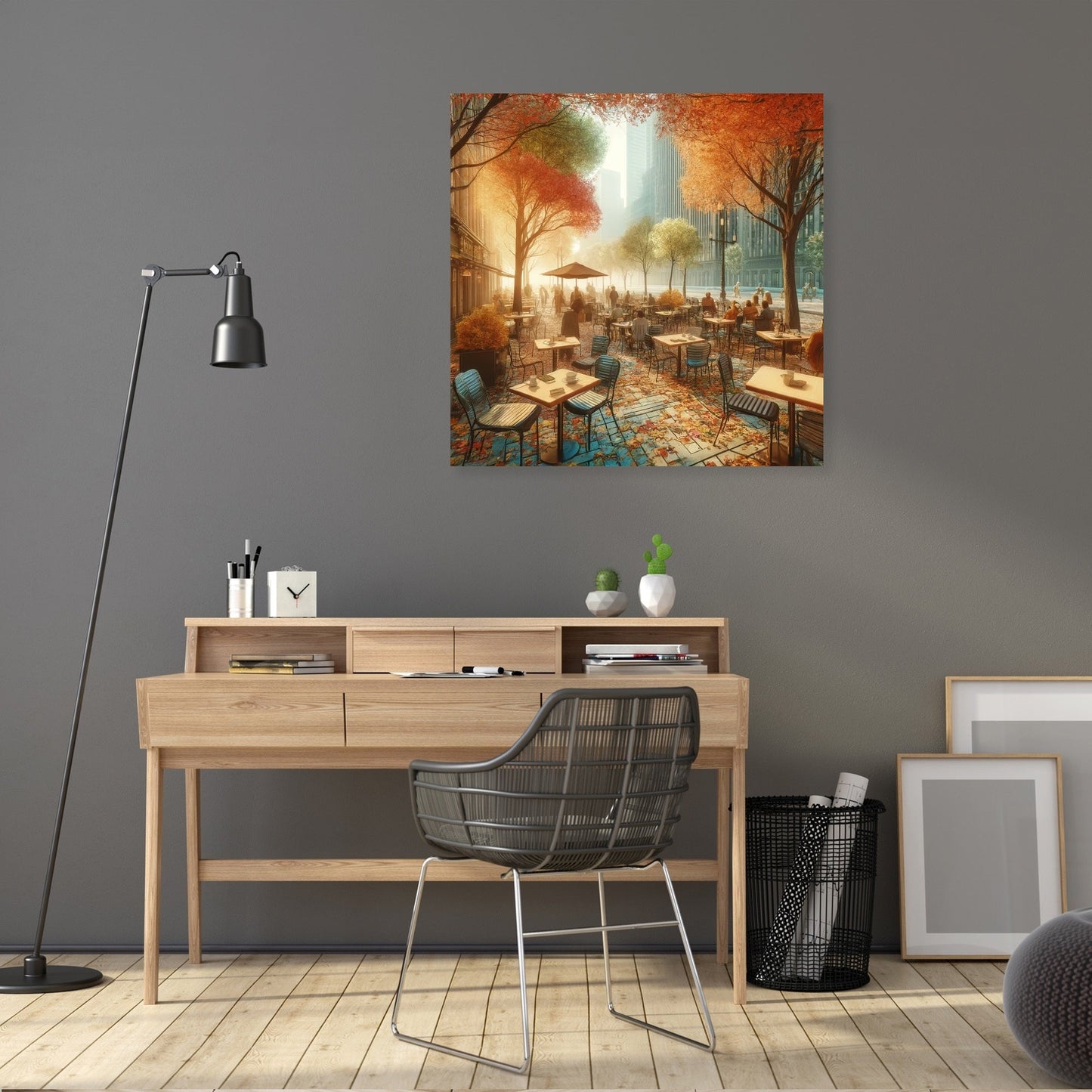 Autumn Morning Cafe Canvas