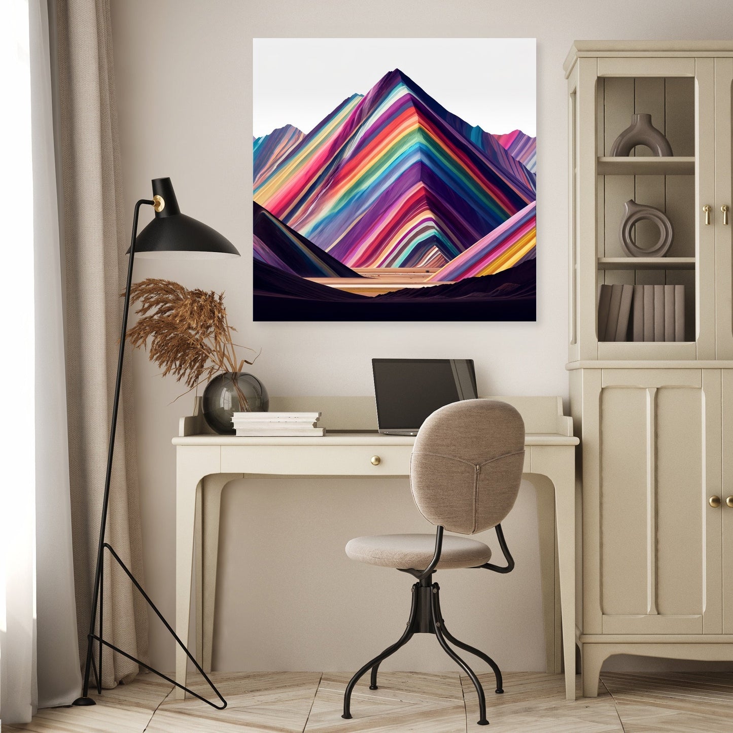 Vinicunca Minimalist Spectrum Canvas