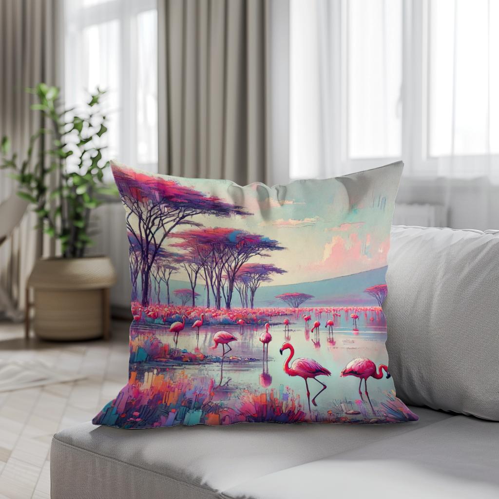 Flamingo Paradise Cotton Cushion