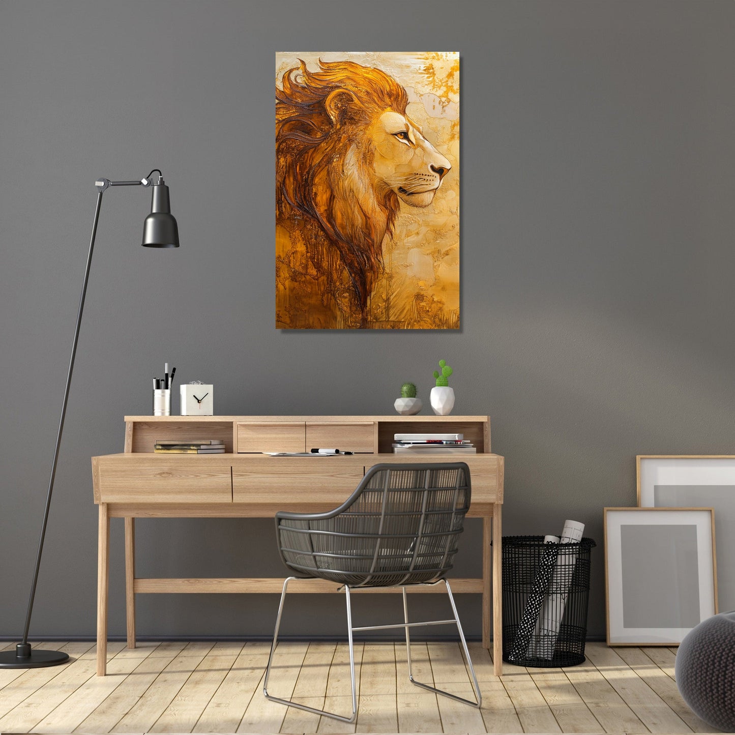 Contemplative Lion Canvas