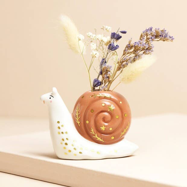 Lisa Angel Tiny Snail Ceramic Bud Vase