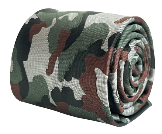 army camouflage  forest green brown tie
