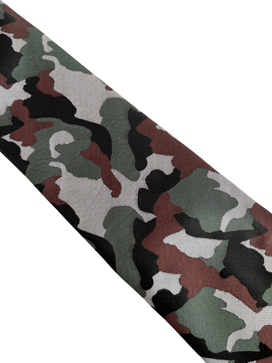 army camouflage  forest green brown tie