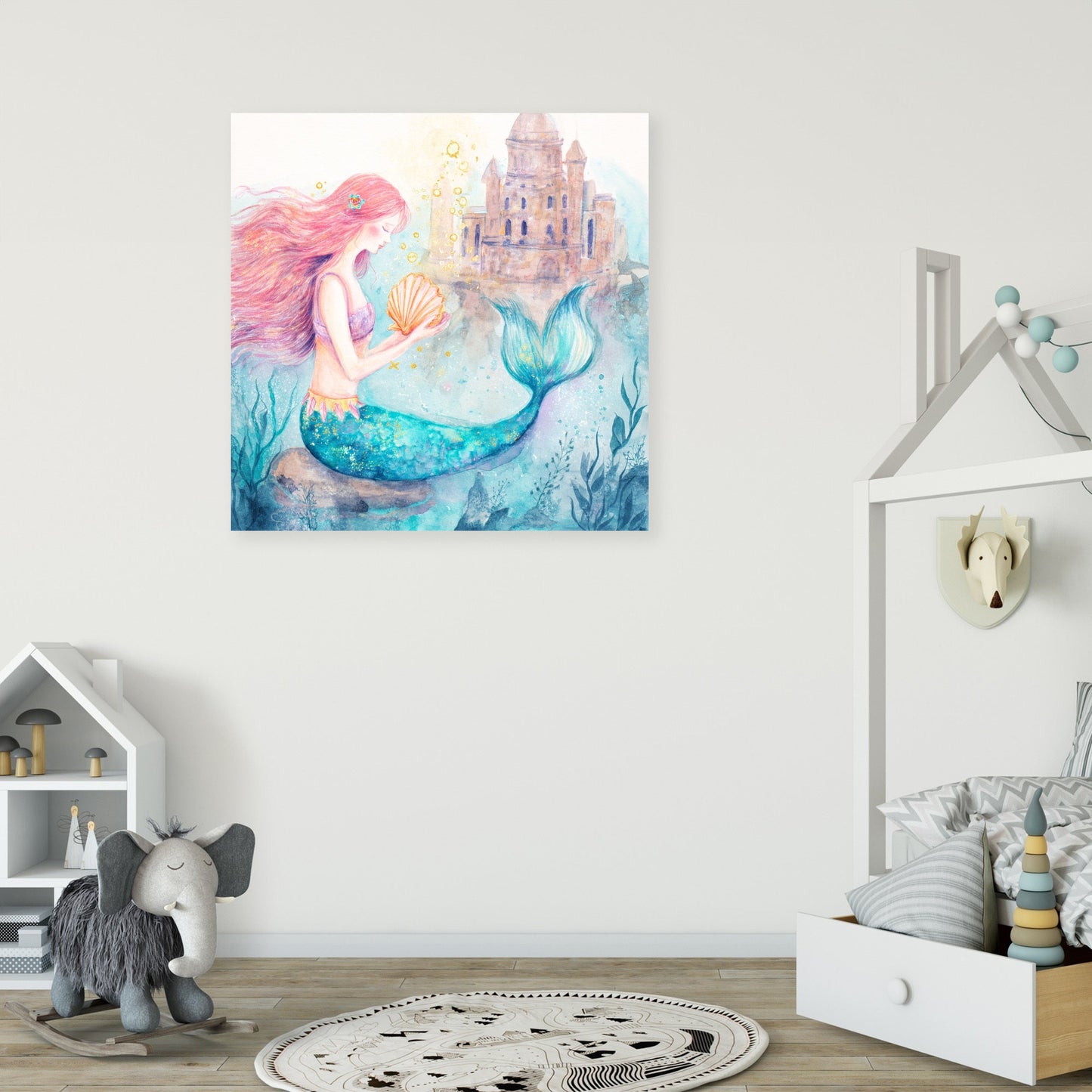 Mermaid's Mystical Discovery Canvas