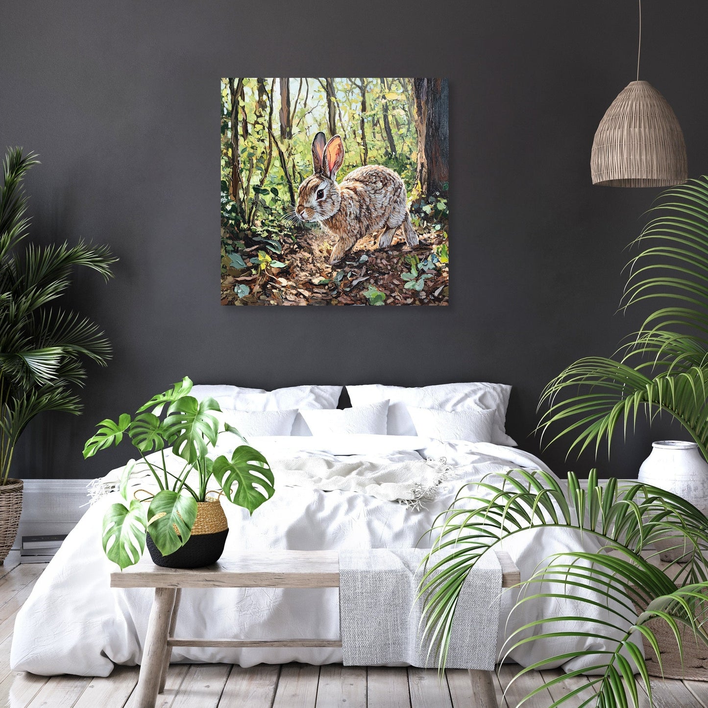 Rabbit's Woodland Canvas