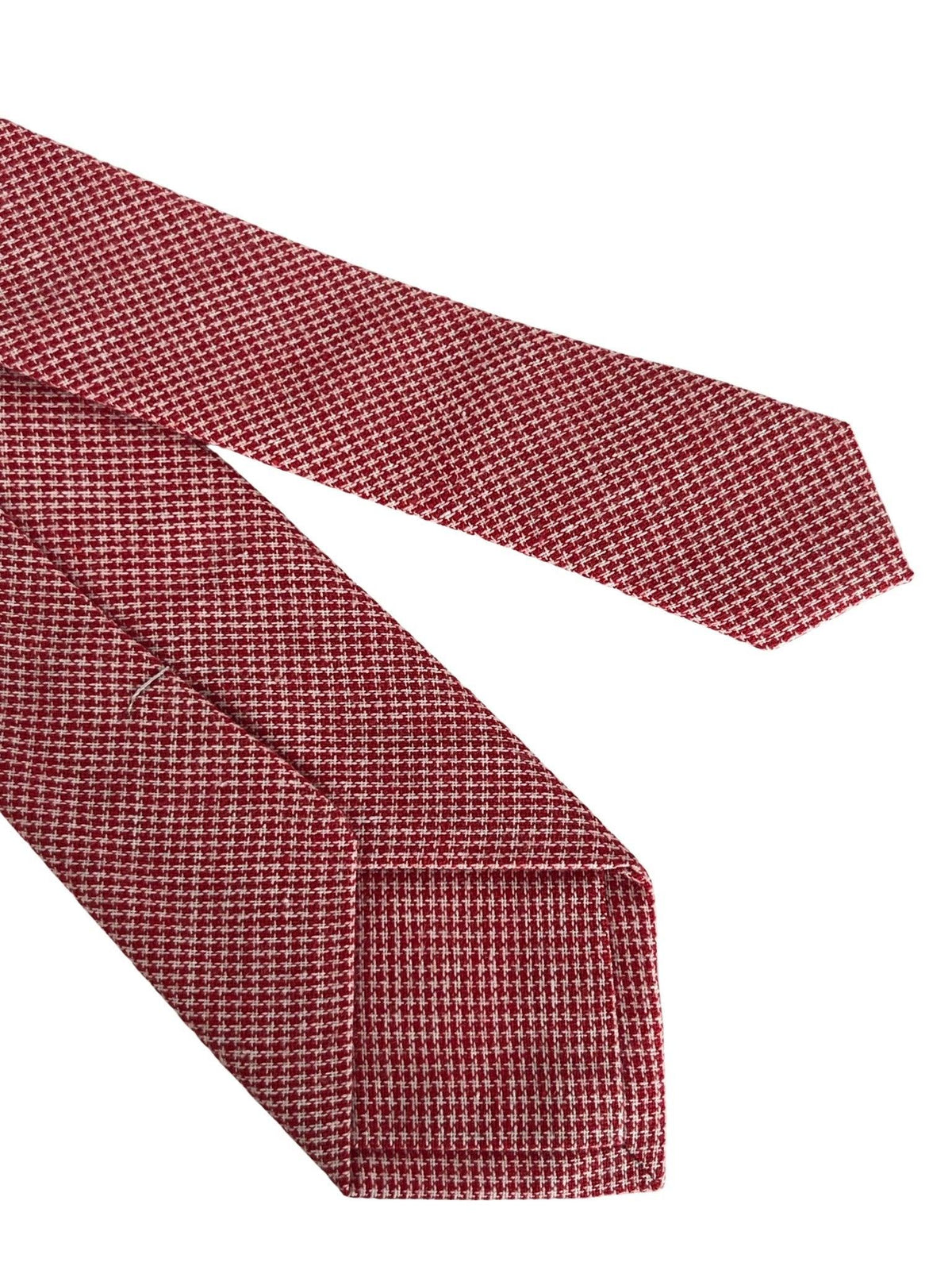 red and white cotton dogtooth check tie