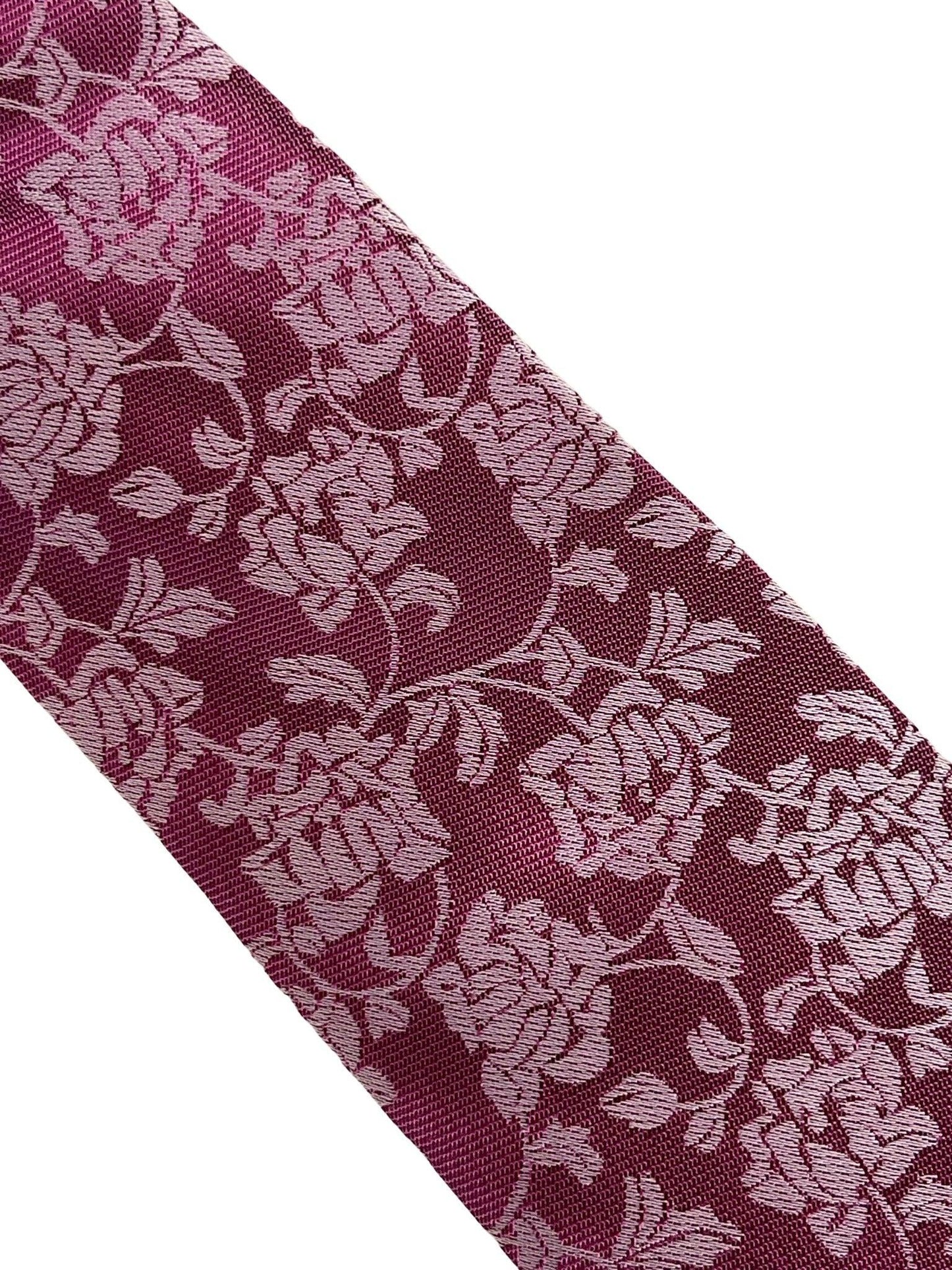 magenta pink tie with  floral design