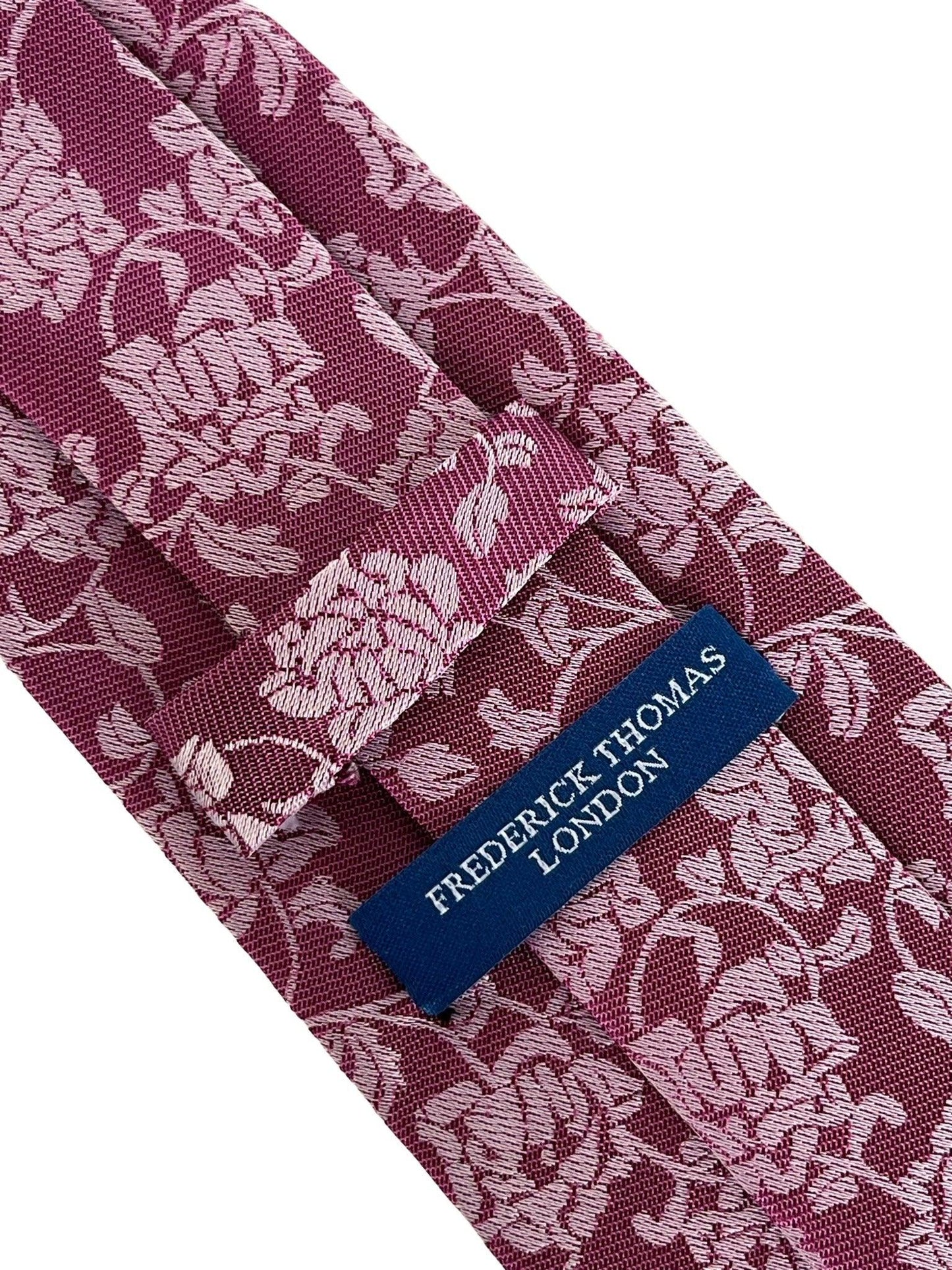 magenta pink tie with  floral design