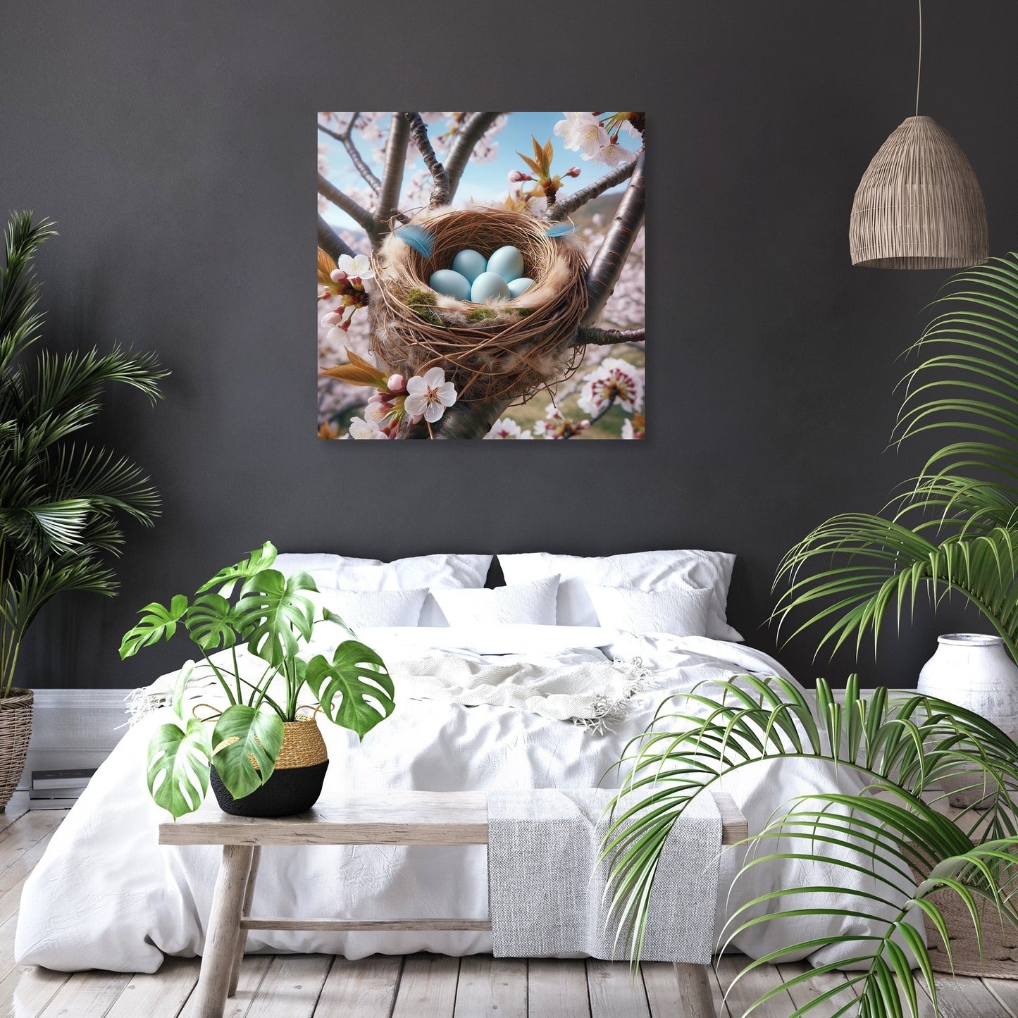 Cherry Blossom Nest Canvas