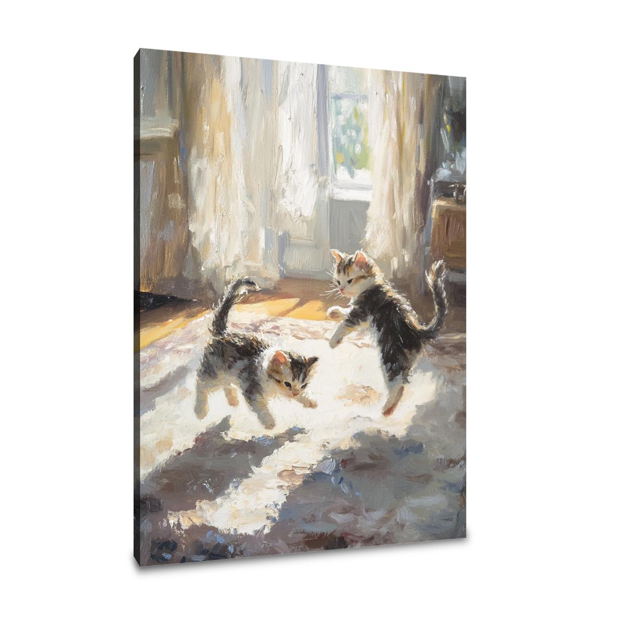 Sunlit Kitten Play Canvas