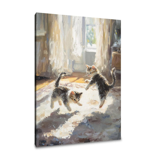 Sunlit Kitten Play Canvas