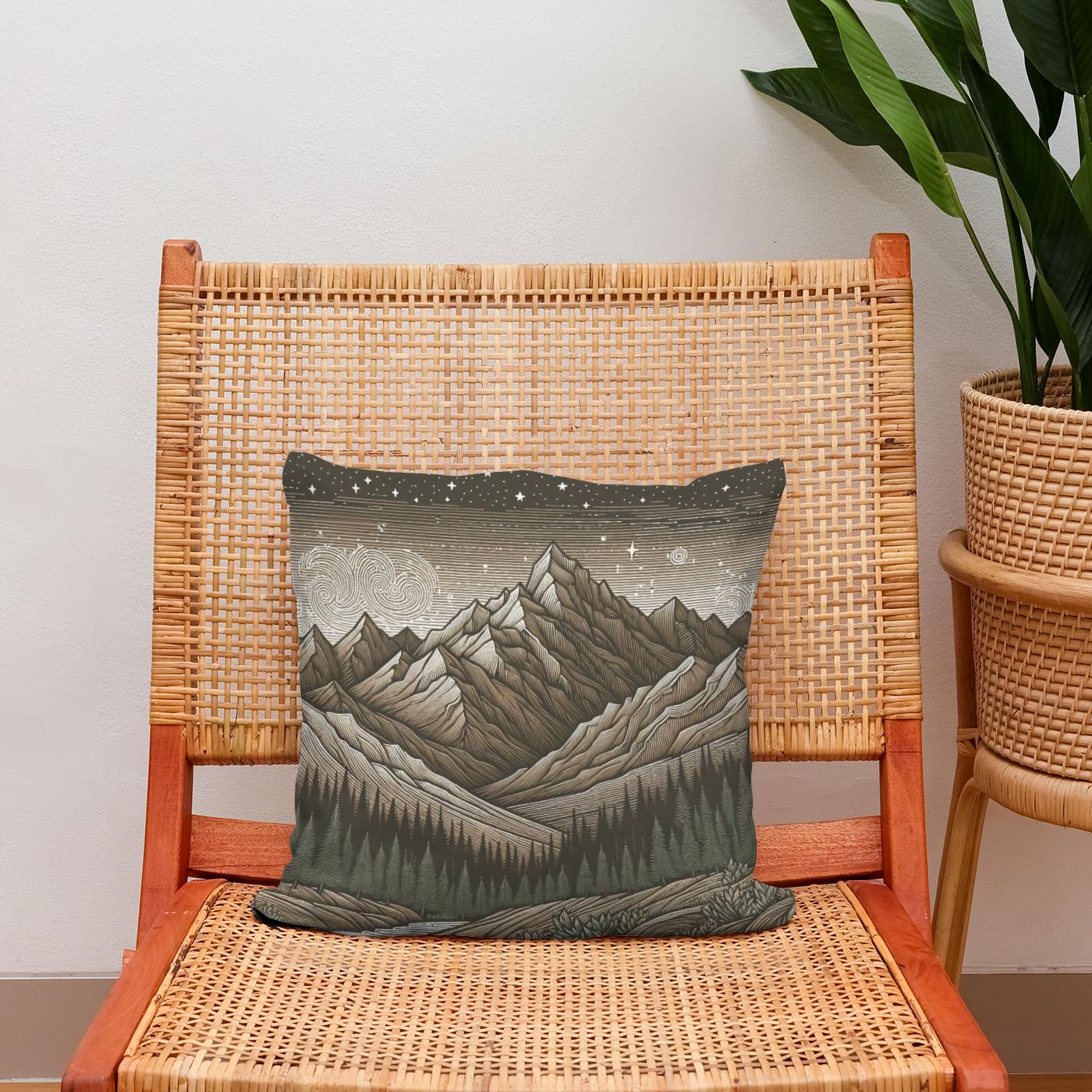 Midnight Mountain Cotton Cushion