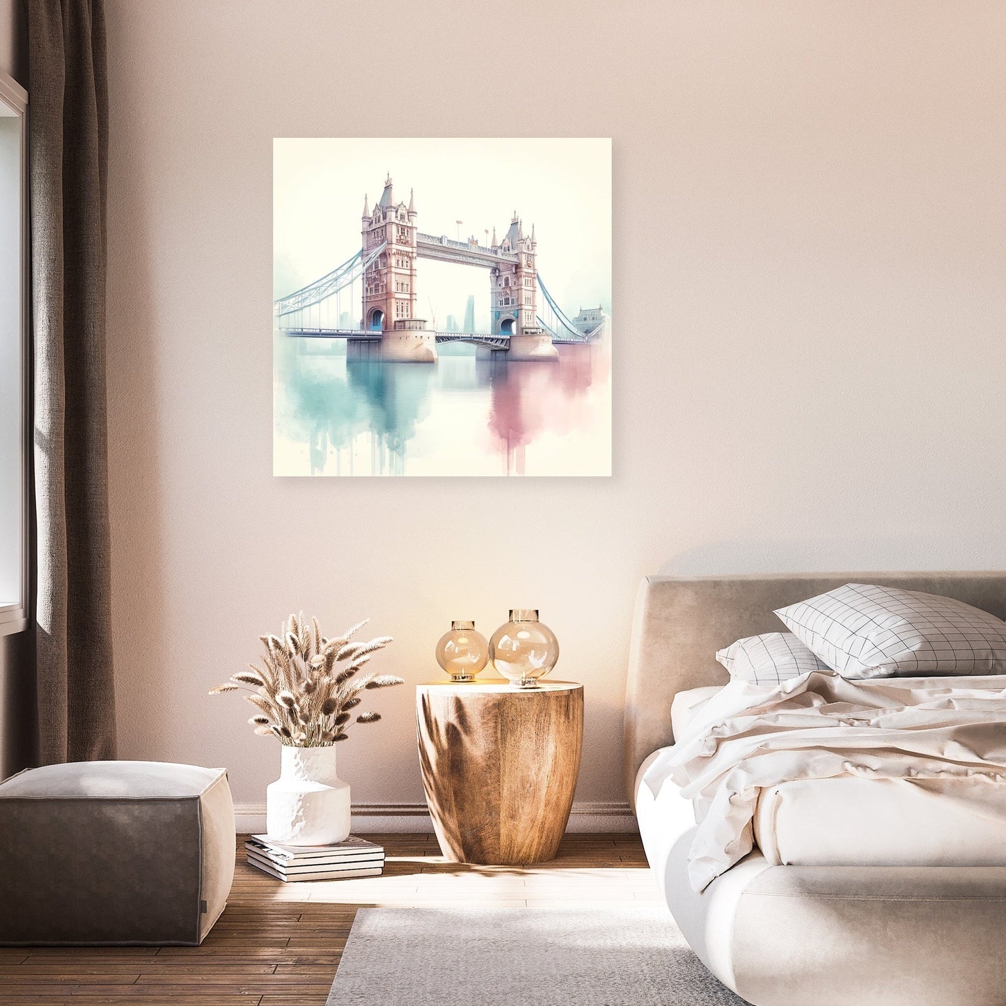 Pastel Modernism London Bridge Canvas