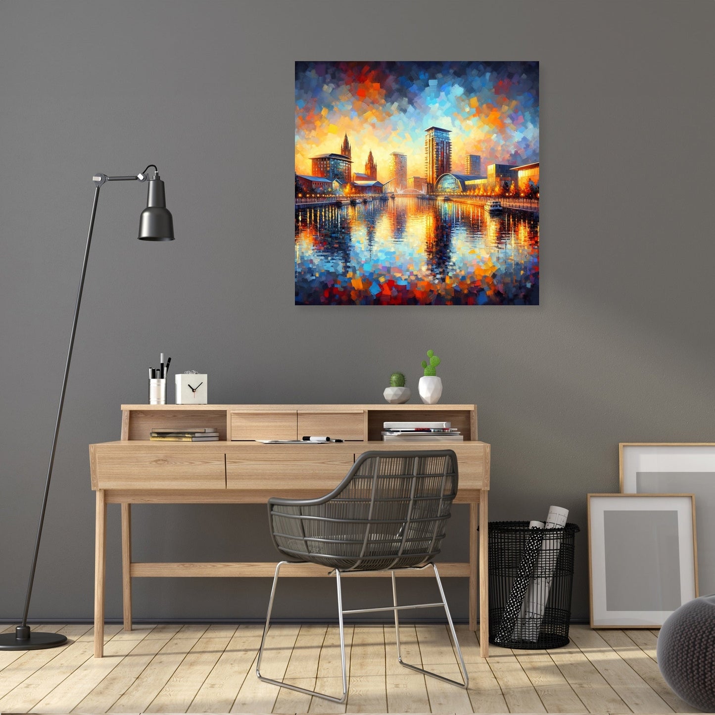 Manchester Salford Quays Sunset Canvas