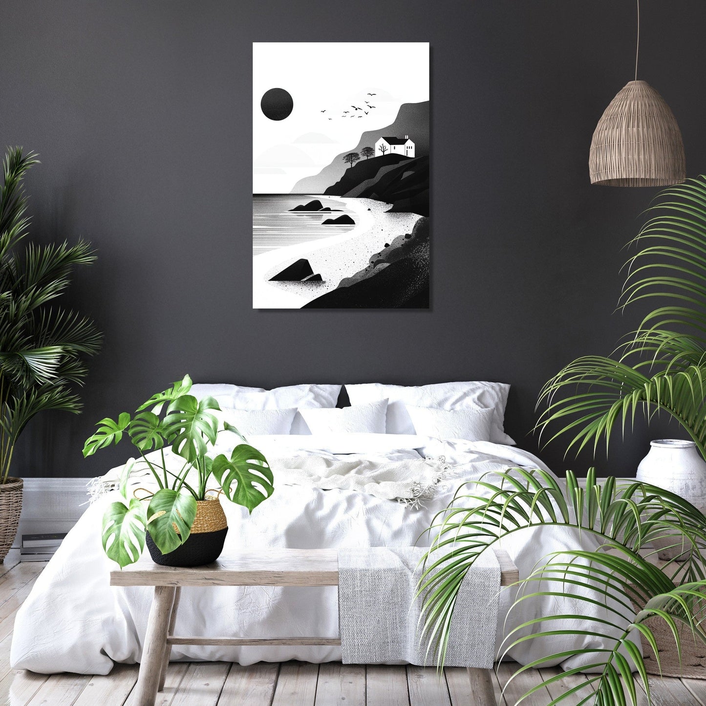 Geometric Beachscape Canvas