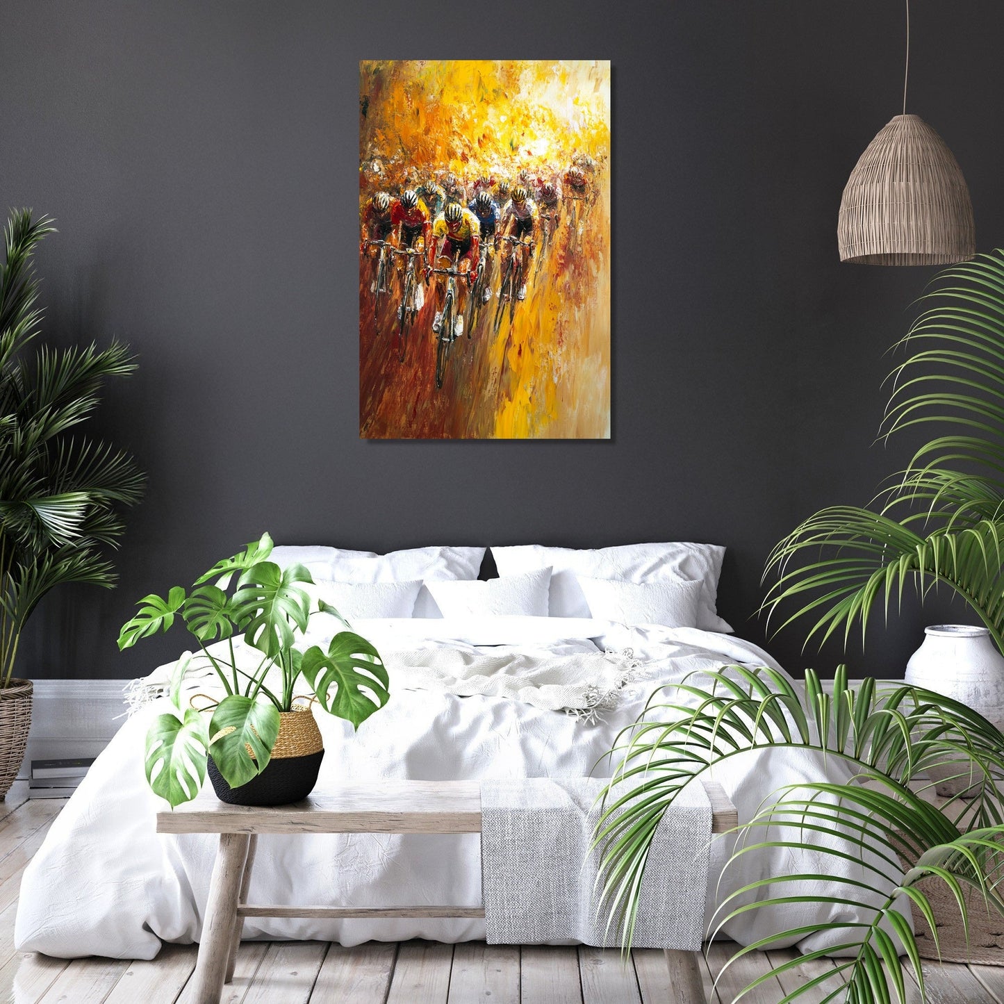 Sunrise Cyclist Race Canvas
