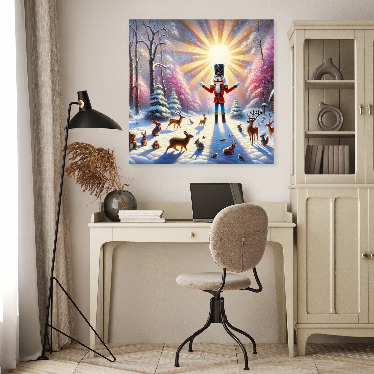 Nutcracker's Festive Woodland Canvas