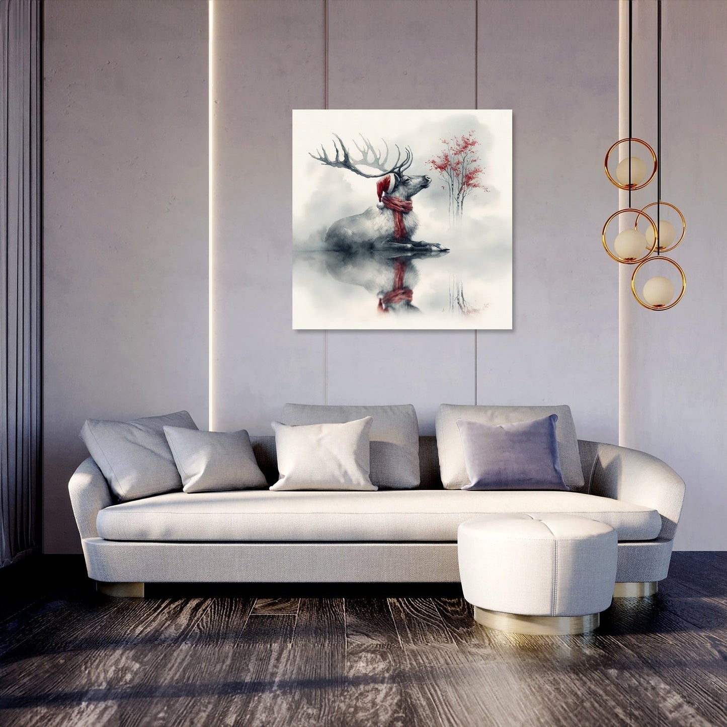 Melancholic Reindeer Solitude Canvas