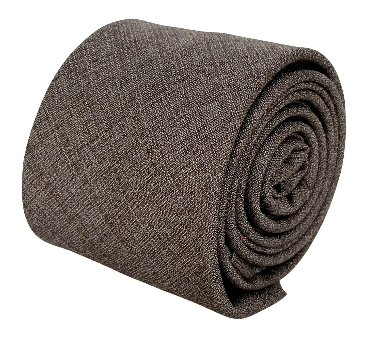 Matching beige taupe brown bamboo tie and pocket square