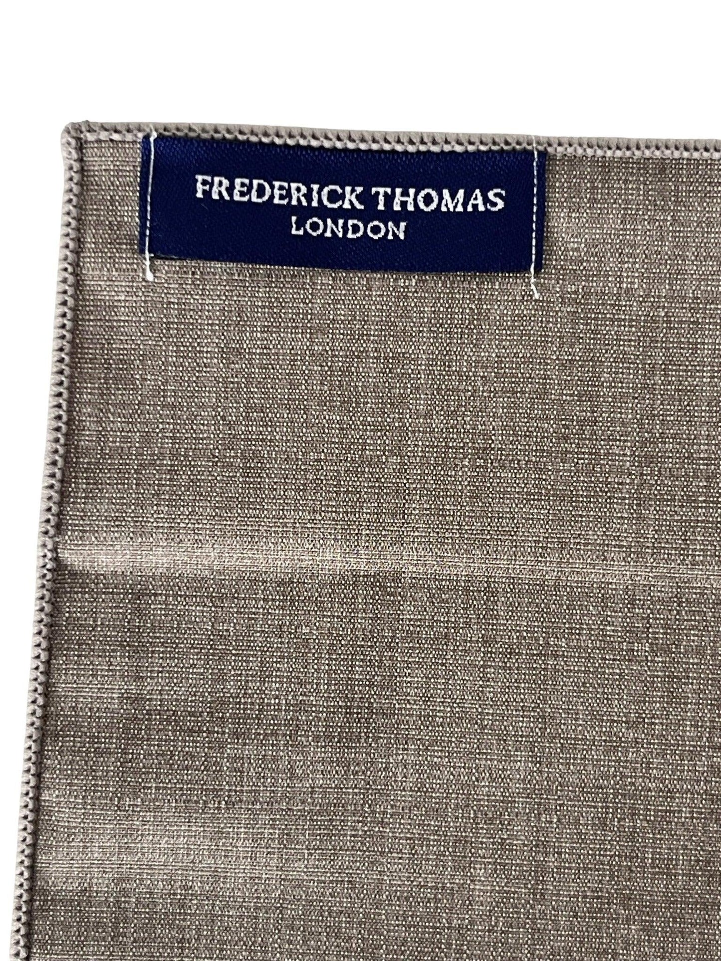 Matching beige taupe brown bamboo tie and pocket square