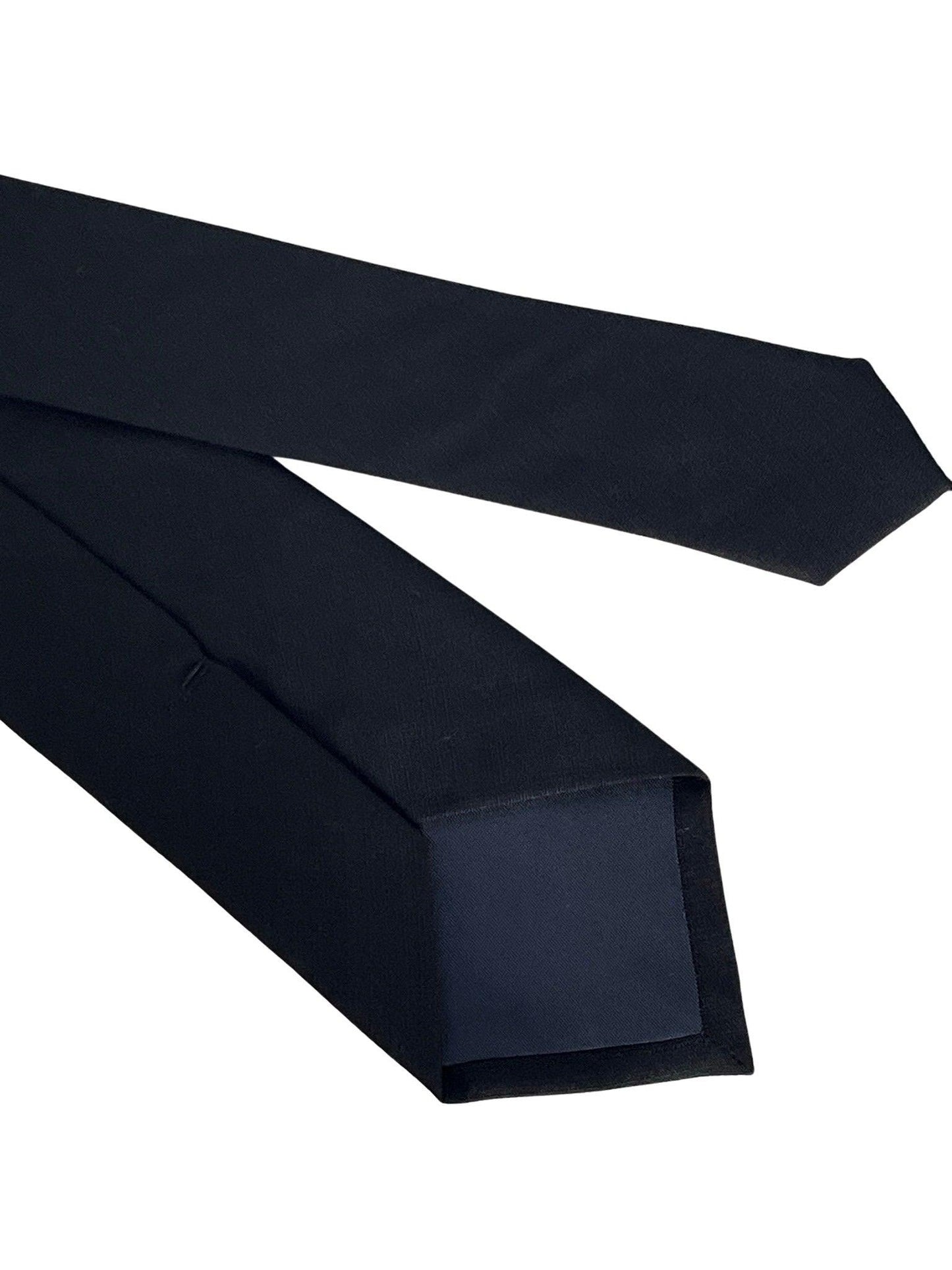 Matching plain black bamboo tie and pocket square