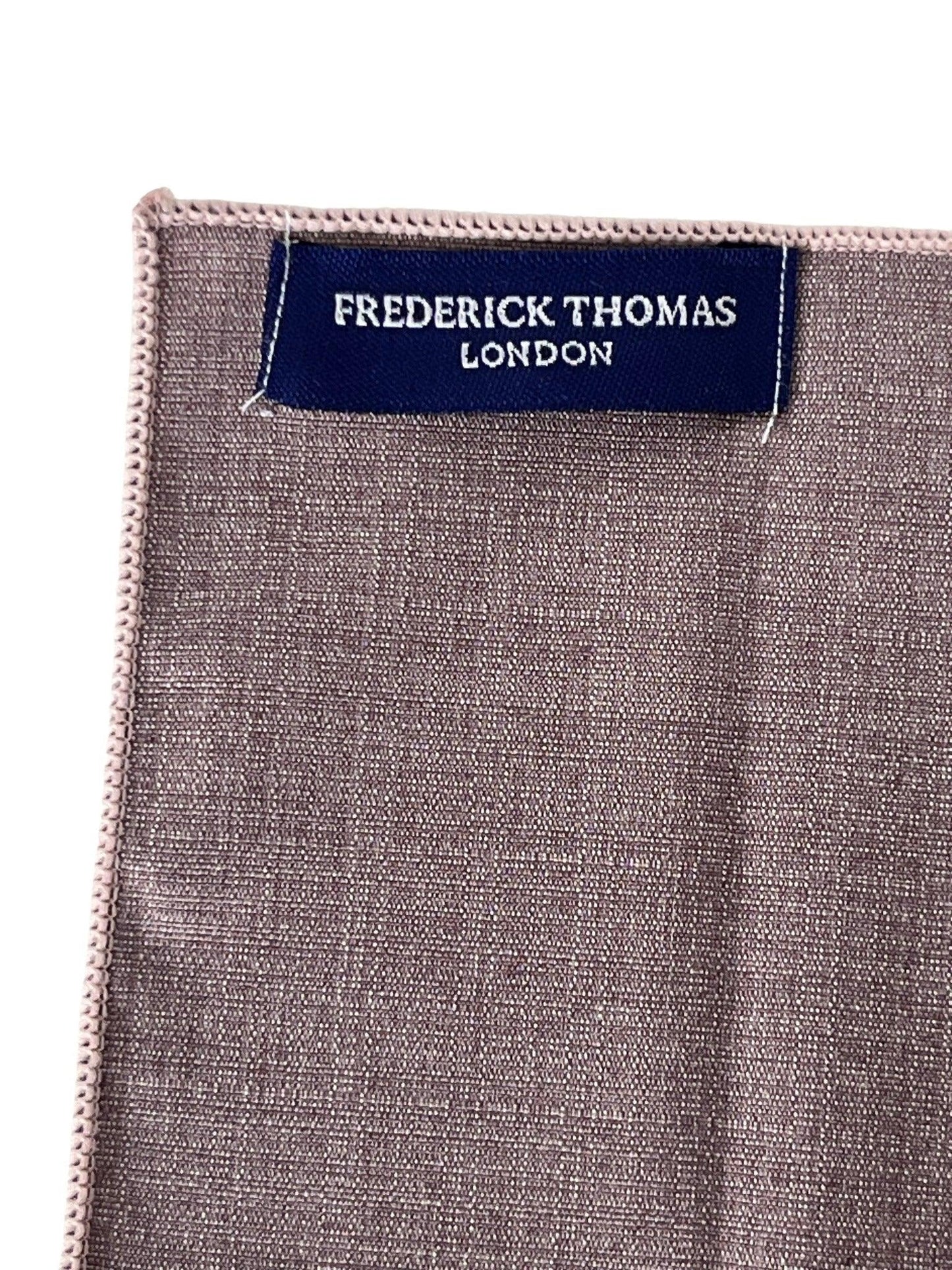 Matching plain mauve brown bamboo tie and pocket square