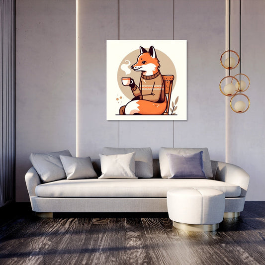 Cozy Fox Tea Canvas