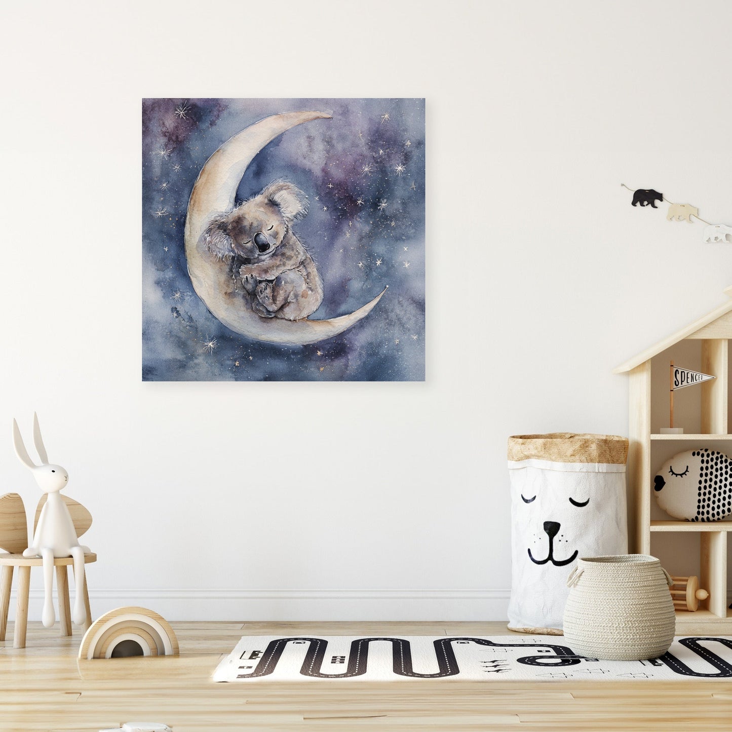 Sleepy Koala Moonlit Canvas