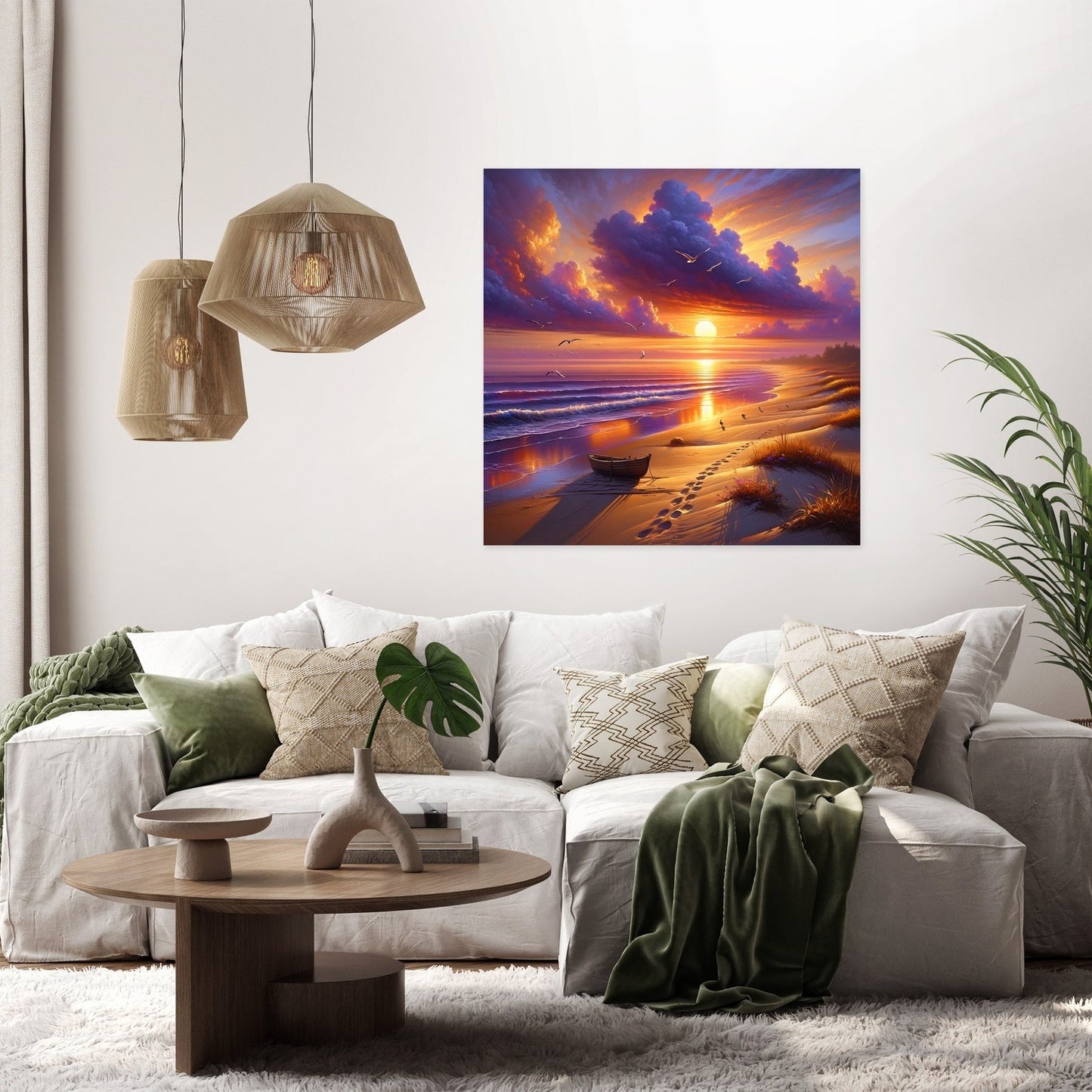 Sunset Serenity Shore Canvas