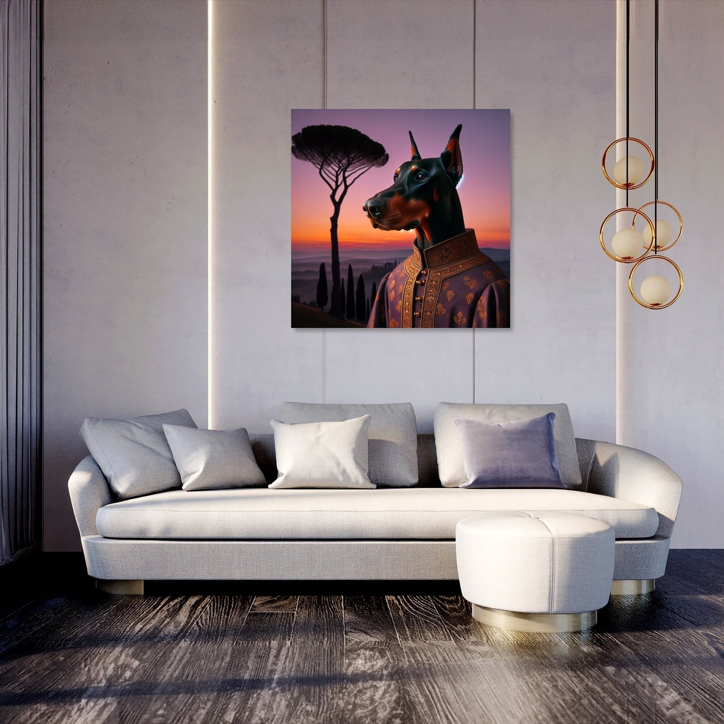 Dusk's Regal Doberman Canvas