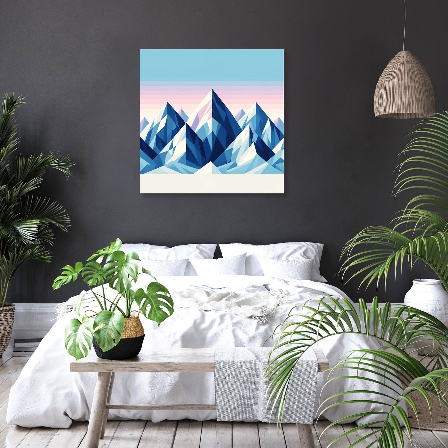 Winter Peaks Geometry Canvas