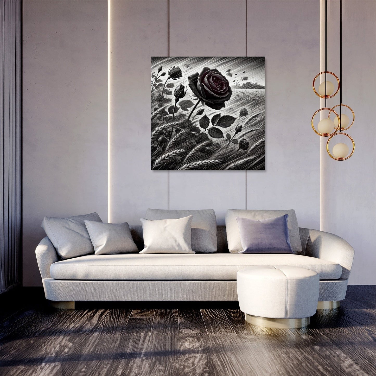 Burgundy Wind Rose Canvas