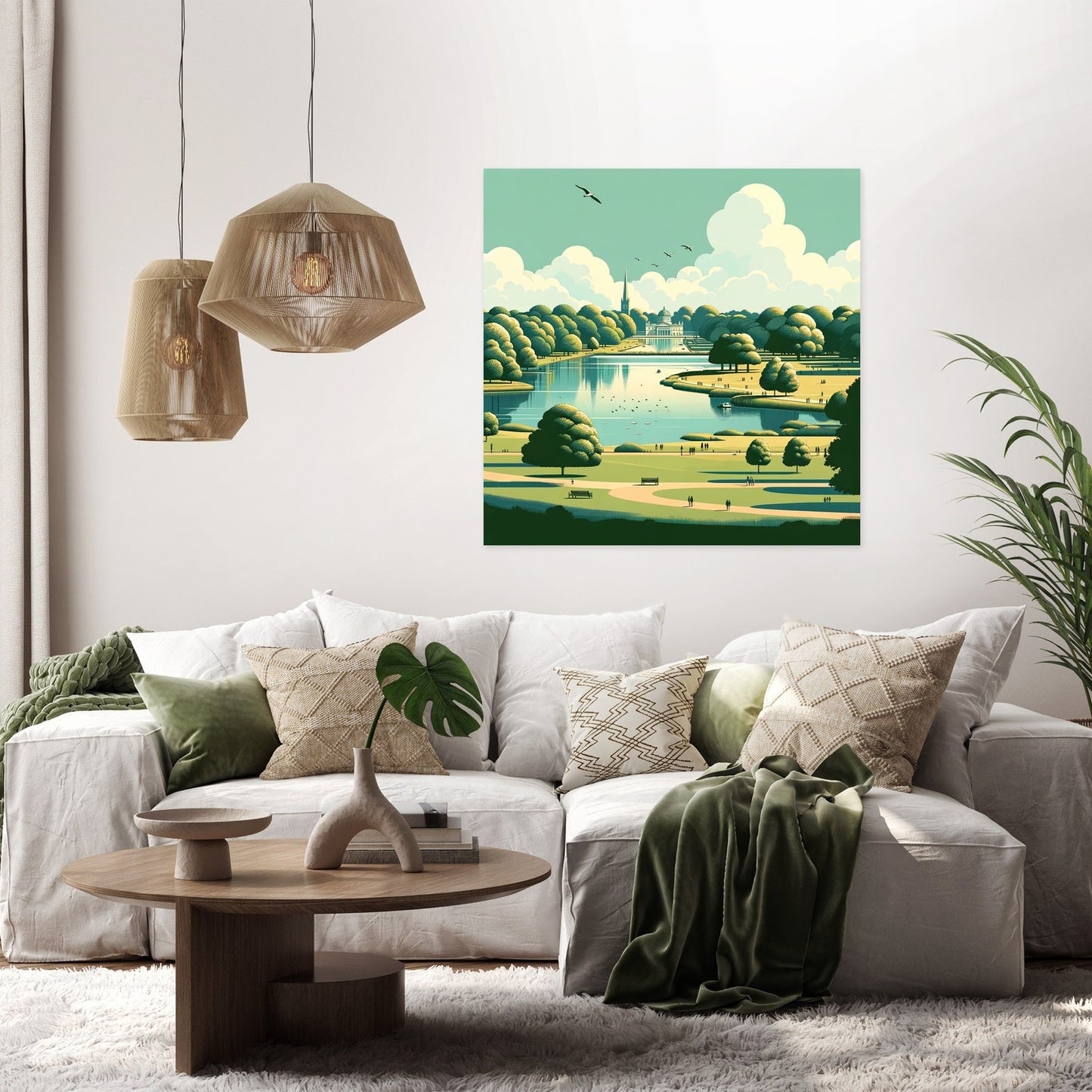 London Hyde Park Minimalist Tranquility Canvas