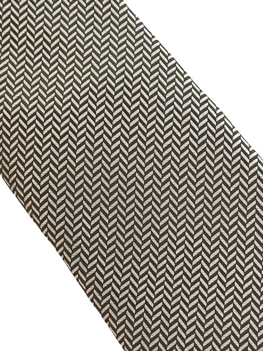 Dark green and white herringbone classic tie