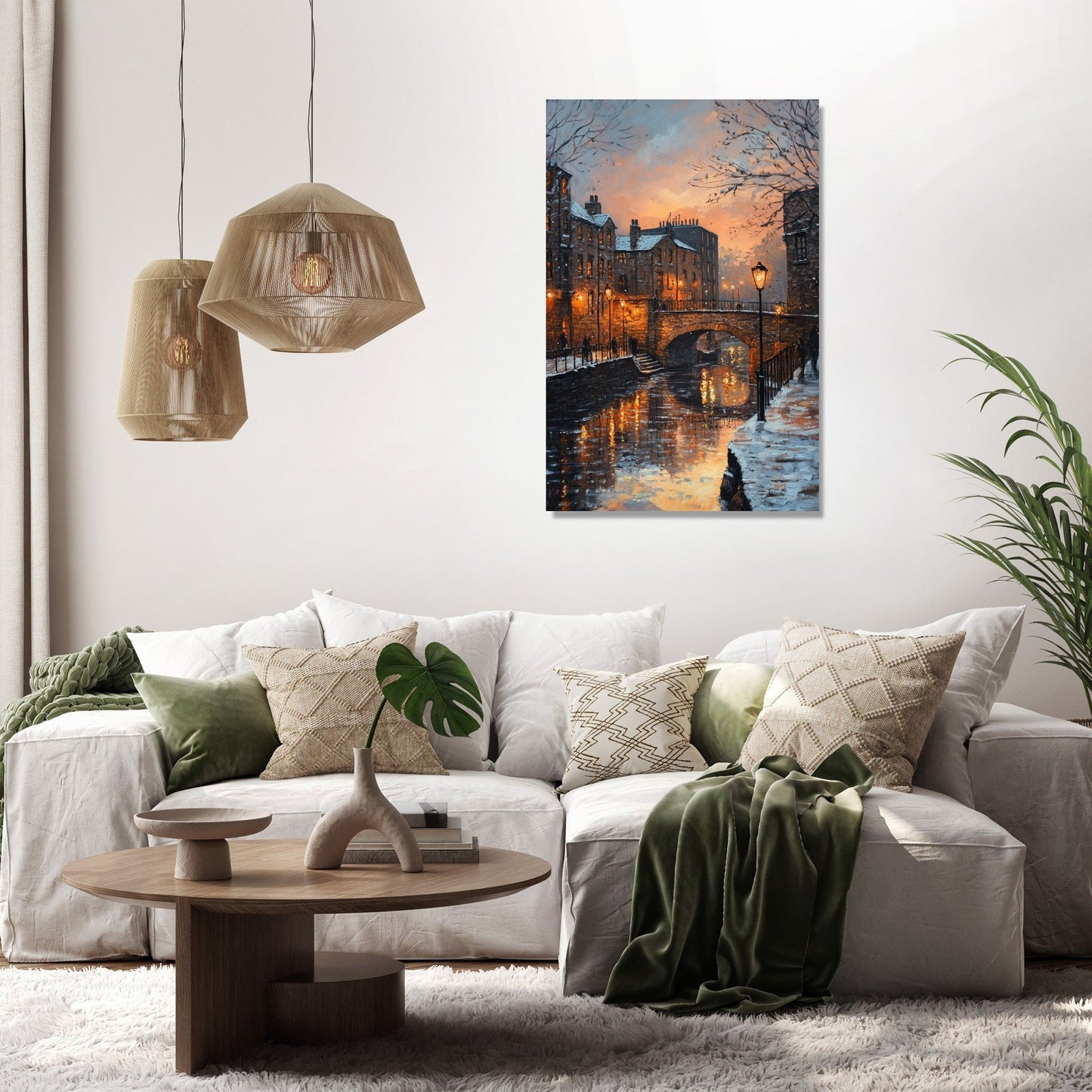 Industrial Sunset Chaos Canvas