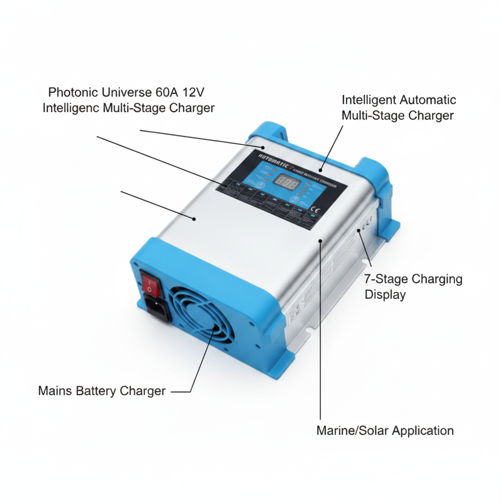 60A 12V Intelligent automatic multi-stage mains battery charger