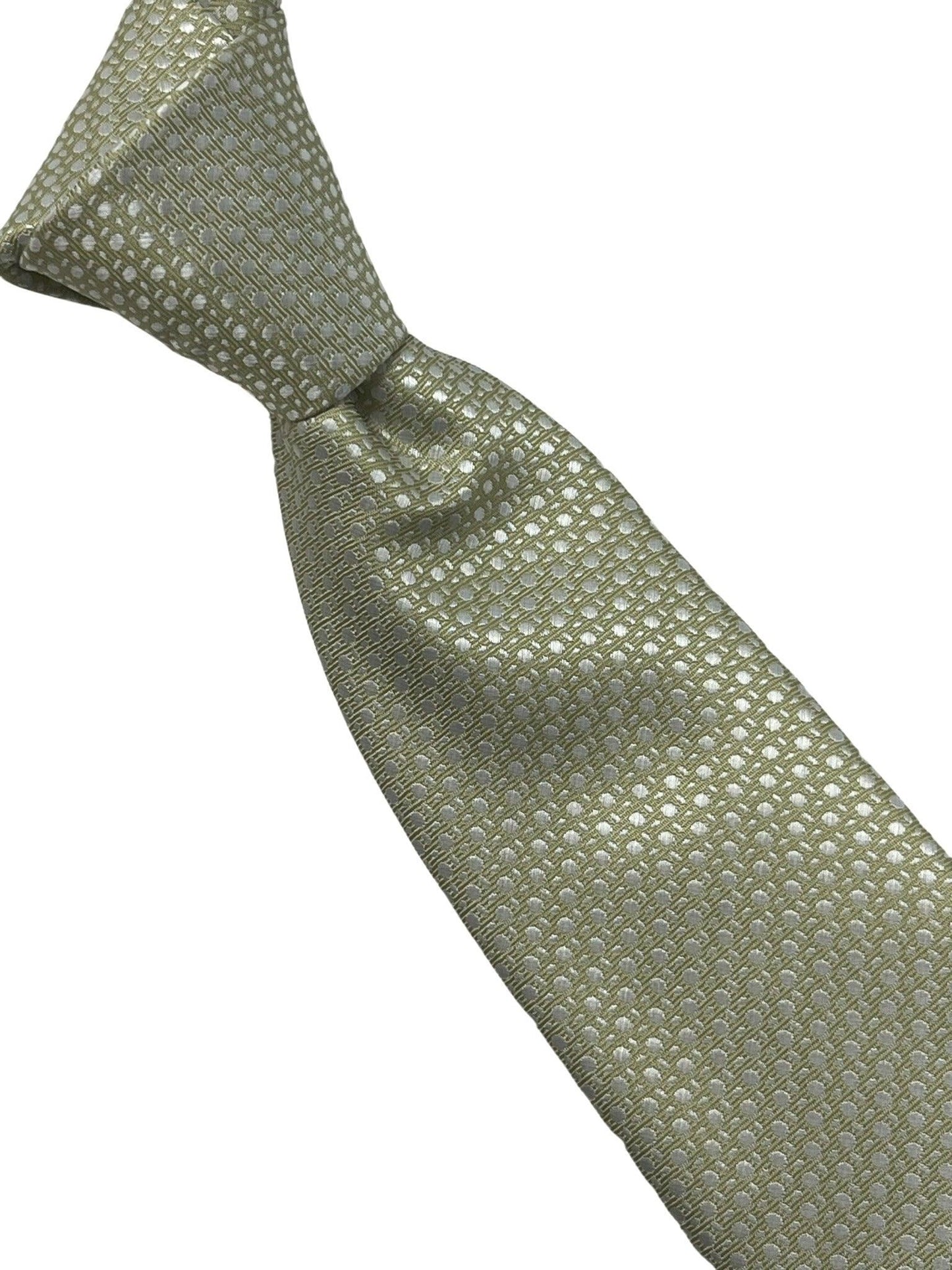 Gold tie with  geometric design