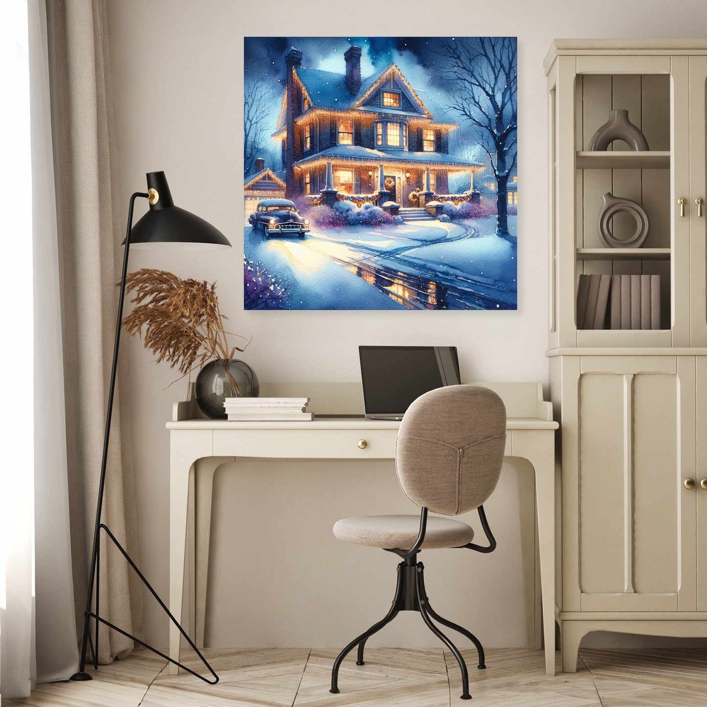 Melancholic Winter Night Canvas