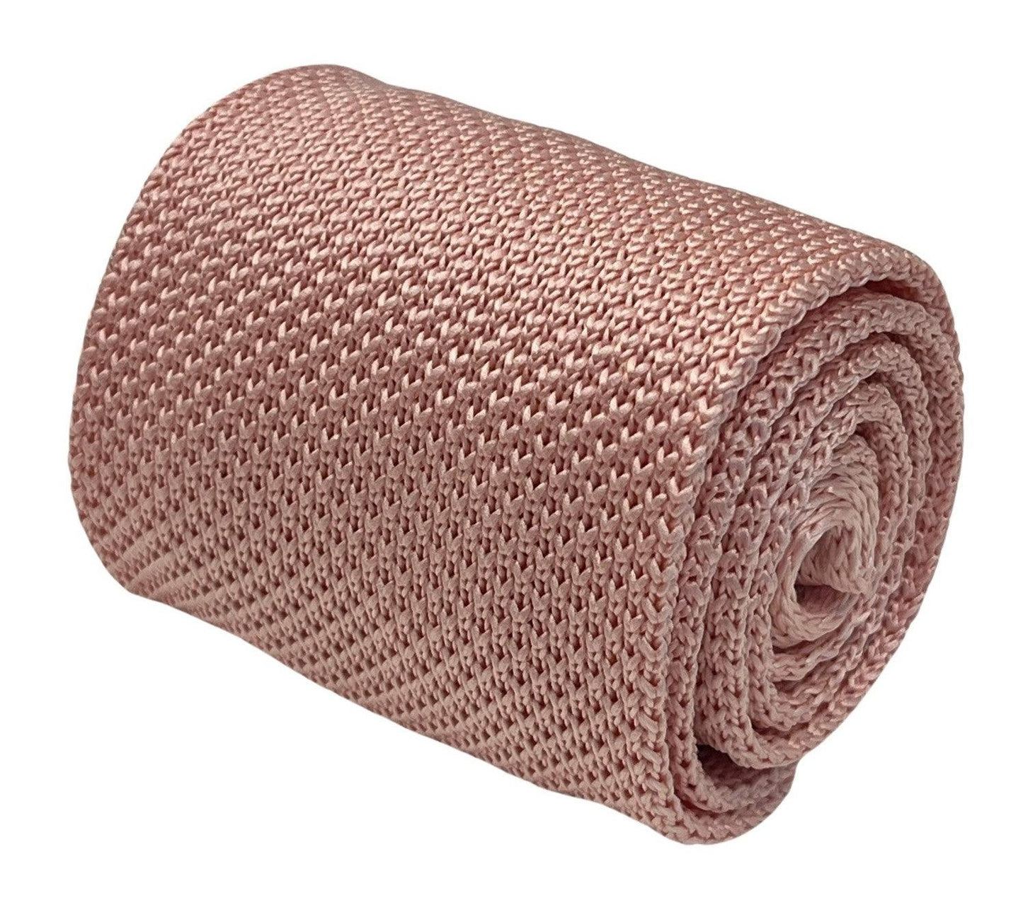 light baby pink pastel blush knitted tie in standard  8cm width