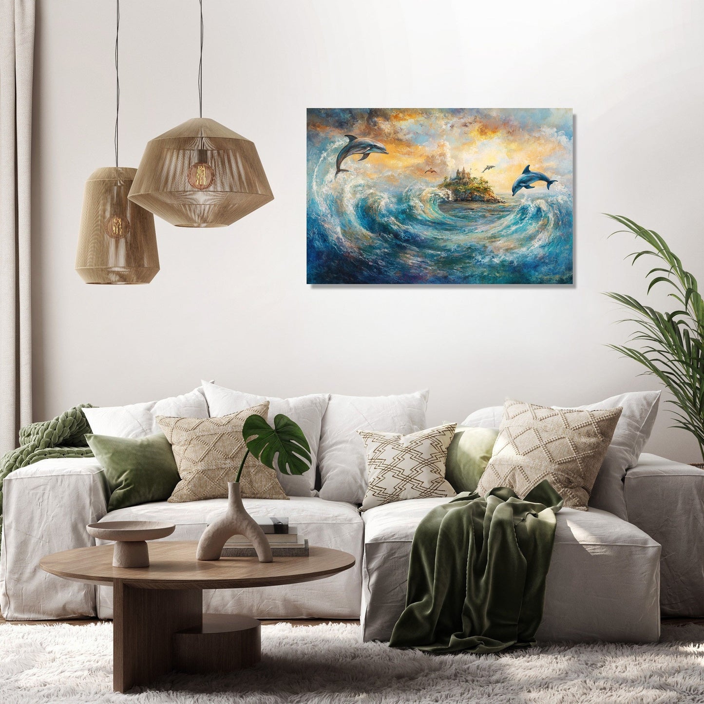 Enchanted Dolphin Isle Canvas