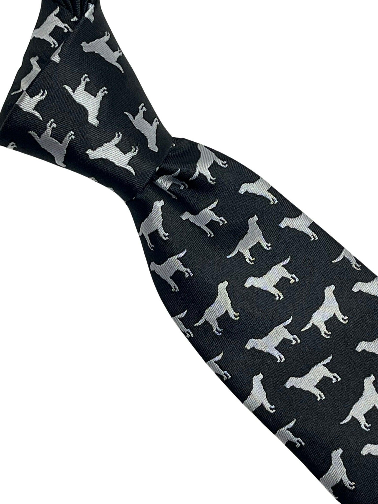 Black tie with labrador golden retriever dog silhouette