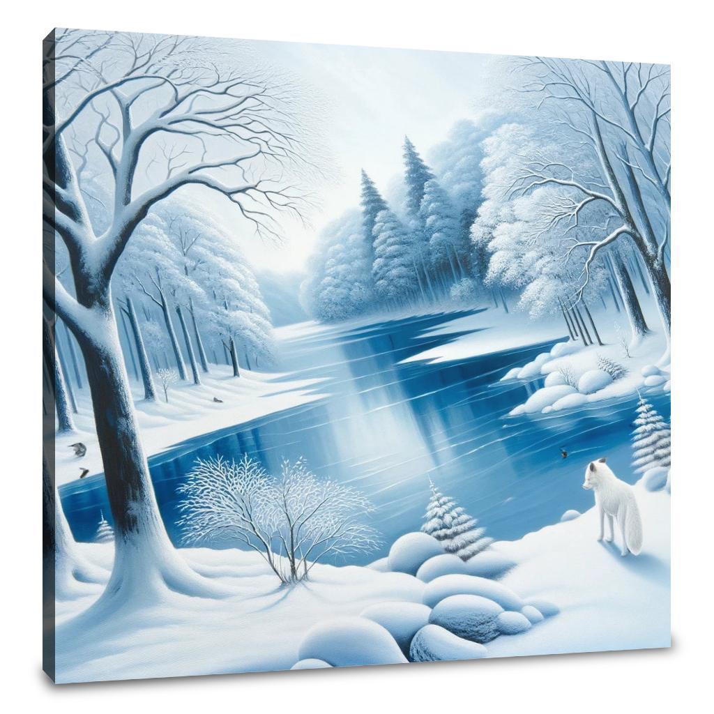 Winter Serenity with Fox Canvas