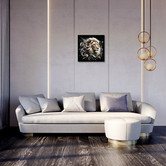 Lion's Abstract Majesty Canvas