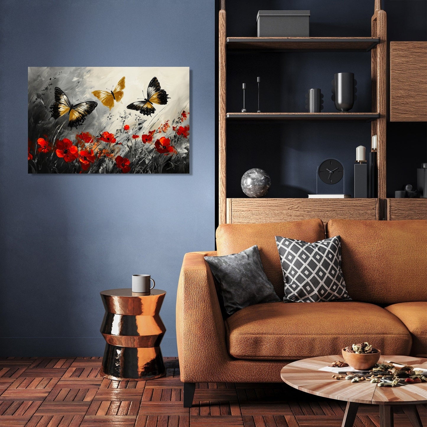 Golden Butterfly Meadow Canvas