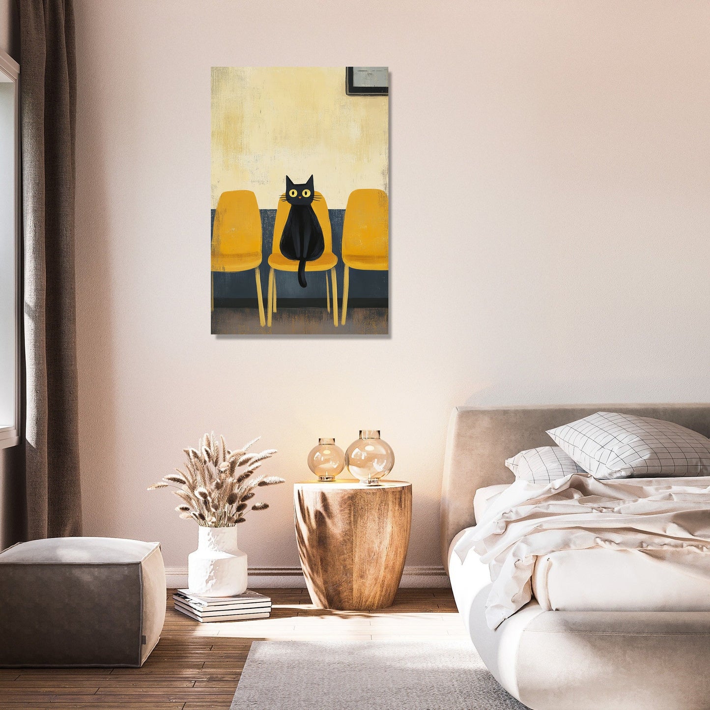 Black Cat Waiting Canvas